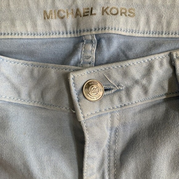 Michael Kors Izzy Cropped Skinny  Women Capri Size 8 Light Blue Mid Rise Calves - Picture 4 of 14